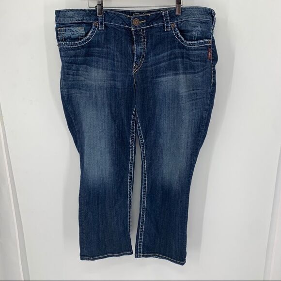 Silver Santorini Capri Thick Stitch Jeans - Picture 1 of 8